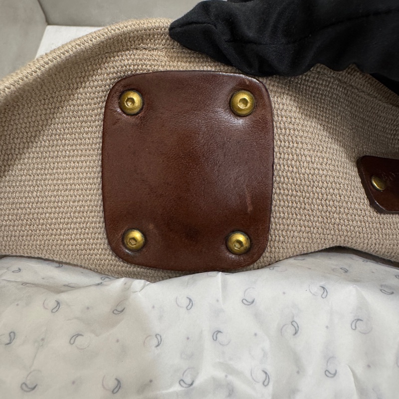 【赫蒂國際精品】BOTTEGA VENETA帆布金釦手腕袋卡其 vintage 二手 中古-13