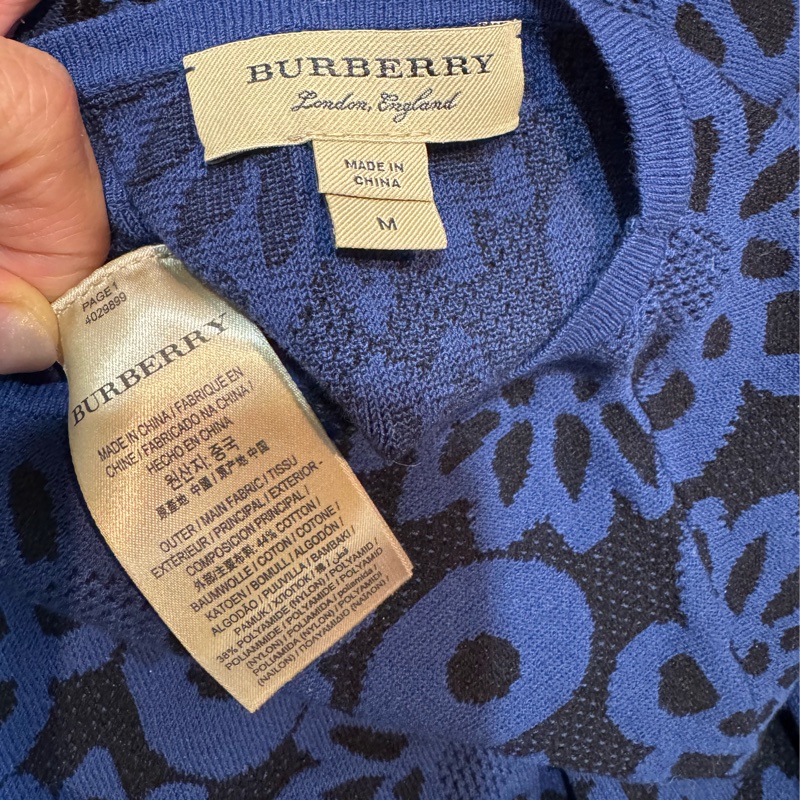 《新歡舊愛》近新正品Burberry深藍色厚針織彈性洋裝適合M~L-3