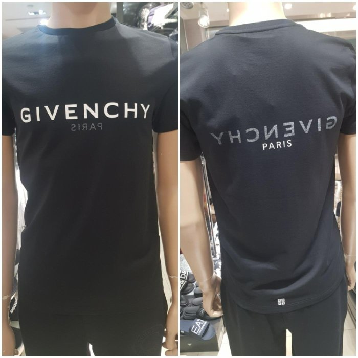 💎Han's house精品服飾💎GIVENCHY 紀梵希 雙面 Logo 短 T 黑 現貨 青年款= 男成人 XS S-3