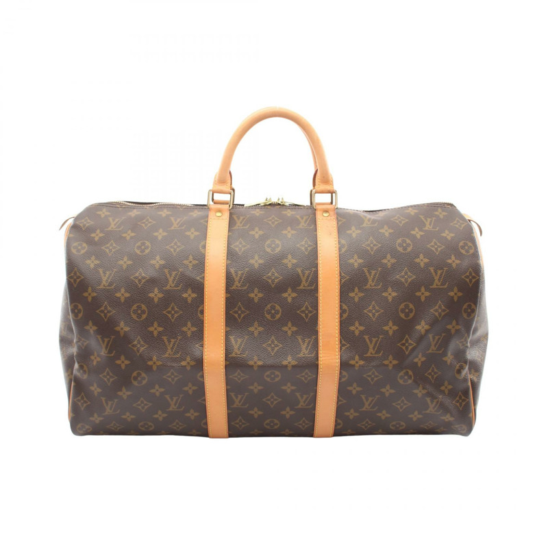 路易威登 Keepall 50 旅行手提包 M41426 Monogram 皮革 棕色 二手-0