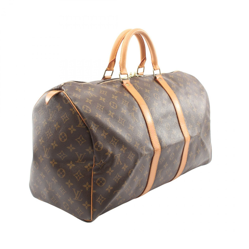 路易威登 Keepall 50 旅行手提包 M41426 Monogram 皮革 棕色 二手-1