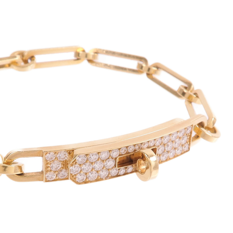 HERMES 18K玫瑰金Kelly Chaine Diamond Bracelet-4