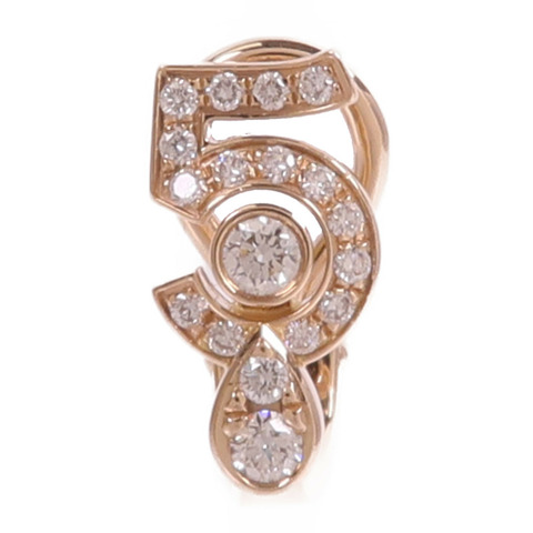 CHANEL 18K玫瑰金Eternal No.5 Earring鑽石耳環