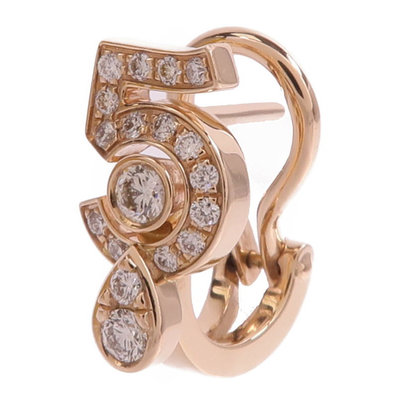 CHANEL 18K玫瑰金Eternal No.5 Earring鑽石耳環-1