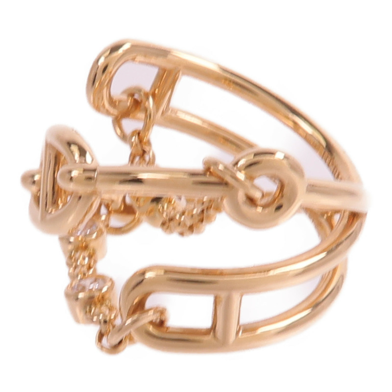 HERMES 18K玫瑰金Chaine D'ancre Chaos Ring鑽石戒指-2