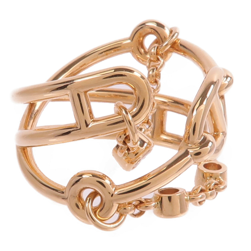 HERMES 18K玫瑰金Chaine D'ancre Chaos Ring鑽石戒指-3