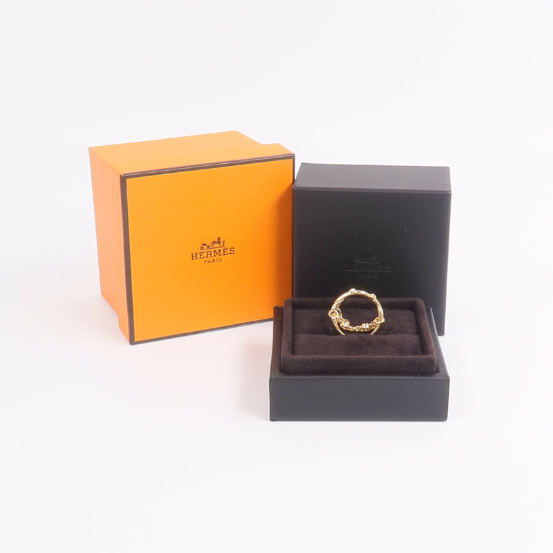HERMES 18K玫瑰金Chaine D'ancre Chaos Ring鑽石戒指-8