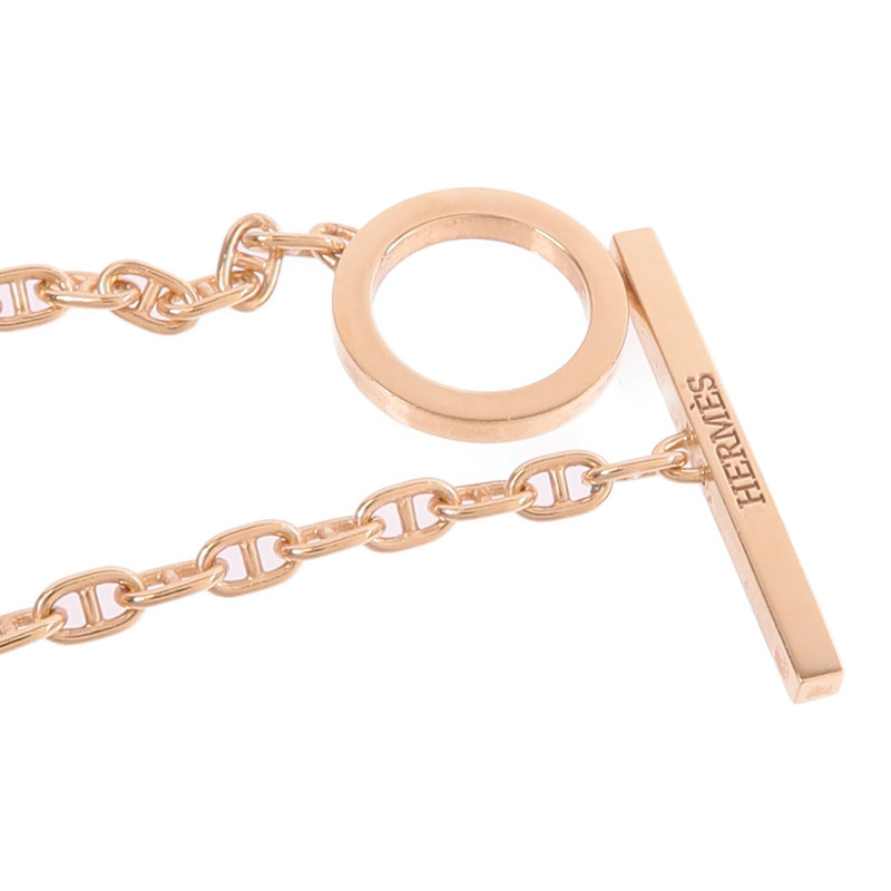 HERMES 18K玫瑰金Chaine d'ancre Contour Bracelet鑽石手鏈-5