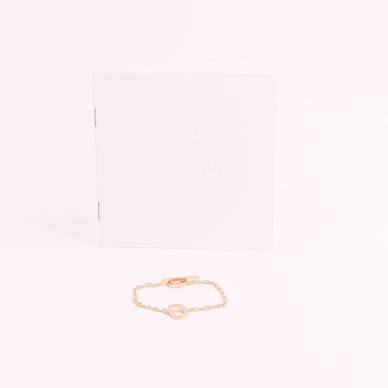 HERMES 18K玫瑰金Chaine d'ancre Contour Bracelet鑽石手鏈-8