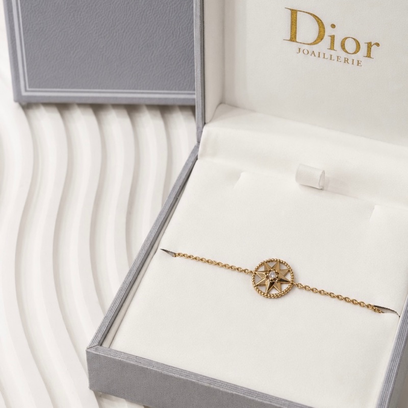 DIOR 3.0g 白母貝Rose des Vents 手鍊-0
