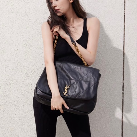 Saint laurent JAMIE系列   黑金羊皮 尺寸：43 *29 * 9