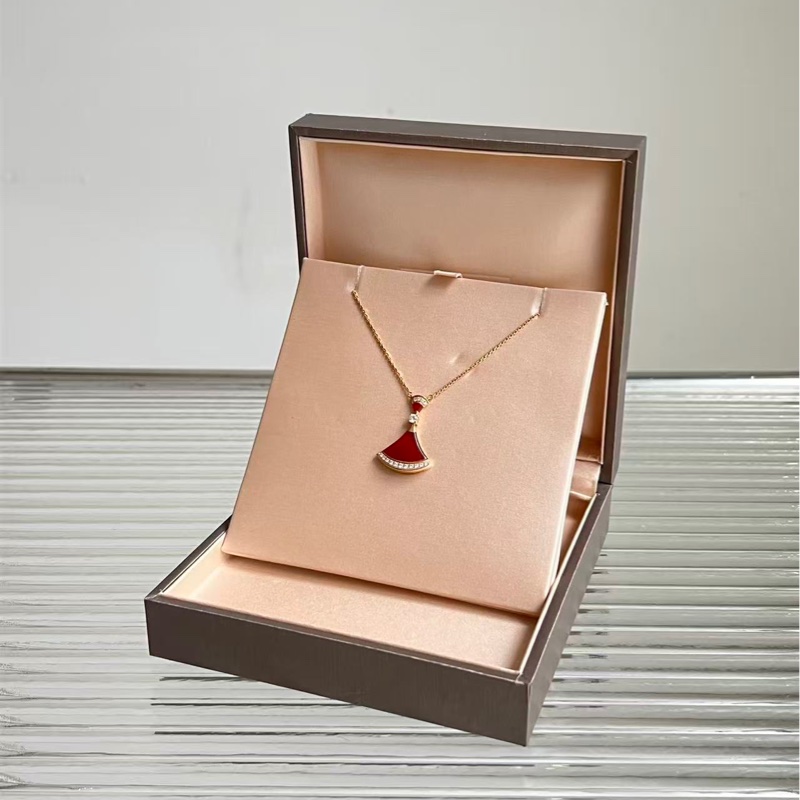 寶格麗/Bvlgari DIVAS’DREAM 系列大號紅扇子邊鑽項鍊 diva 系列,18k 玫瑰金鑽石鑲嵌紅玉髓,尺寸:45-47cm-1
