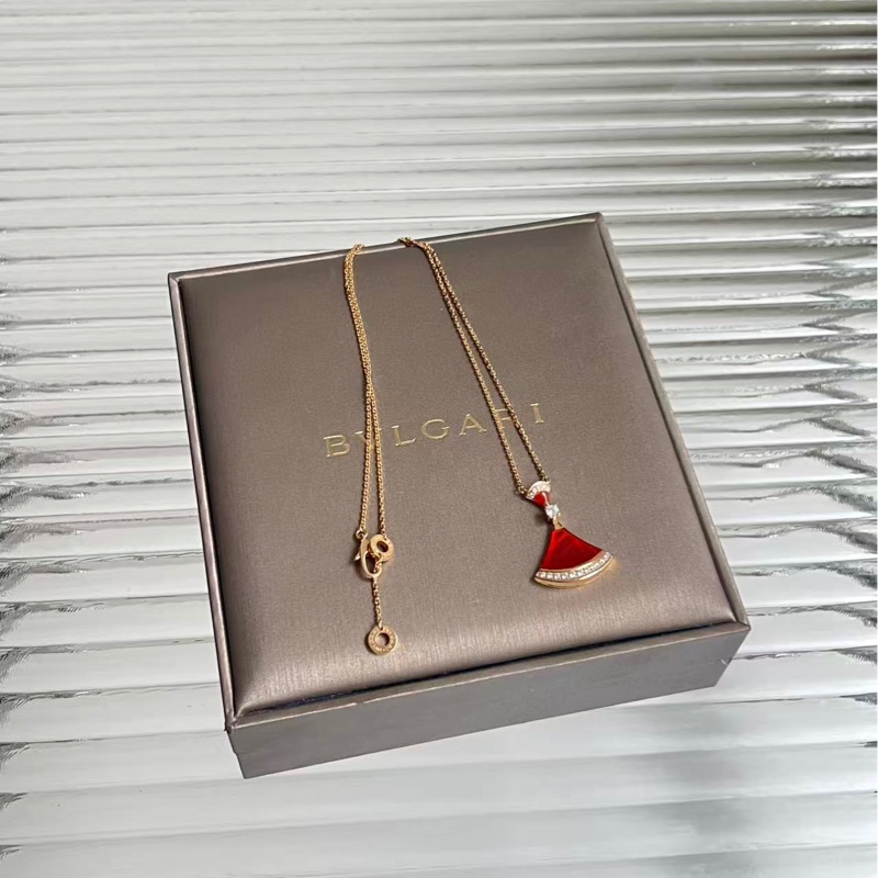 寶格麗/Bvlgari DIVAS’DREAM 系列大號紅扇子邊鑽項鍊 diva 系列,18k 玫瑰金鑽石鑲嵌紅玉髓,尺寸:45-47cm-3