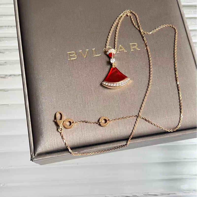 寶格麗/Bvlgari DIVAS’DREAM 系列大號紅扇子邊鑽項鍊 diva 系列,18k 玫瑰金鑽石鑲嵌紅玉髓,尺寸:45-47cm-4
