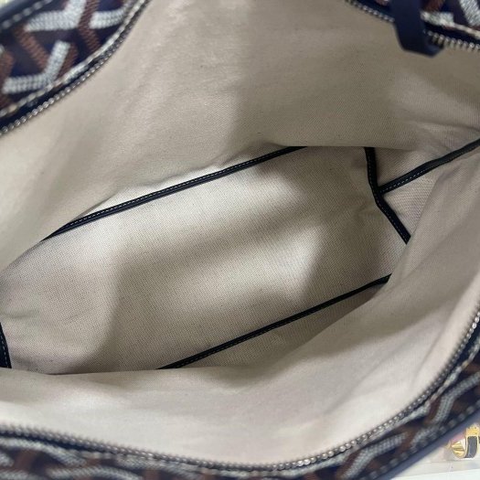 東區正精品㊣GOYARD Boheme Hobo Bag 全新深藍色印花銀釦拉鍊單把肩背包彎月包 RZ6482-2
