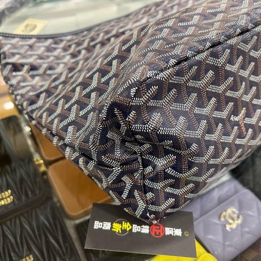 東區正精品㊣GOYARD Boheme Hobo Bag 全新深藍色印花銀釦拉鍊單把肩背包彎月包 RZ6482-7