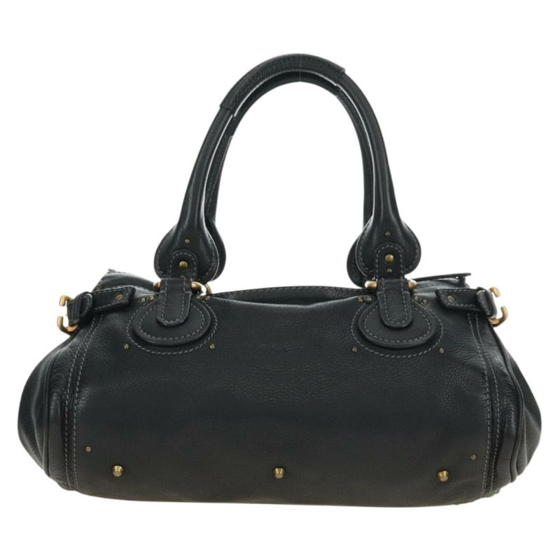 【日本直送】Chloe Paddington 手提包 真皮 黑色 金 銀色 正品 ki6650M-1