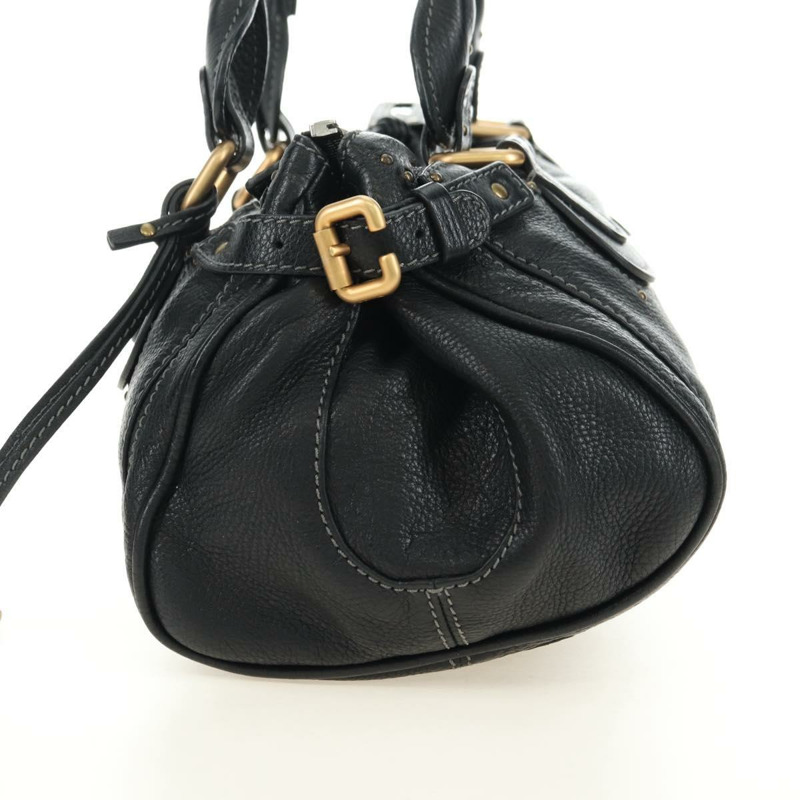 【日本直送】Chloe Paddington 手提包 真皮 黑色 金 銀色 正品 ki6650M-2