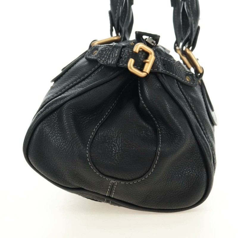 【日本直送】Chloe Paddington 手提包 真皮 黑色 金 銀色 正品 ki6650M-3