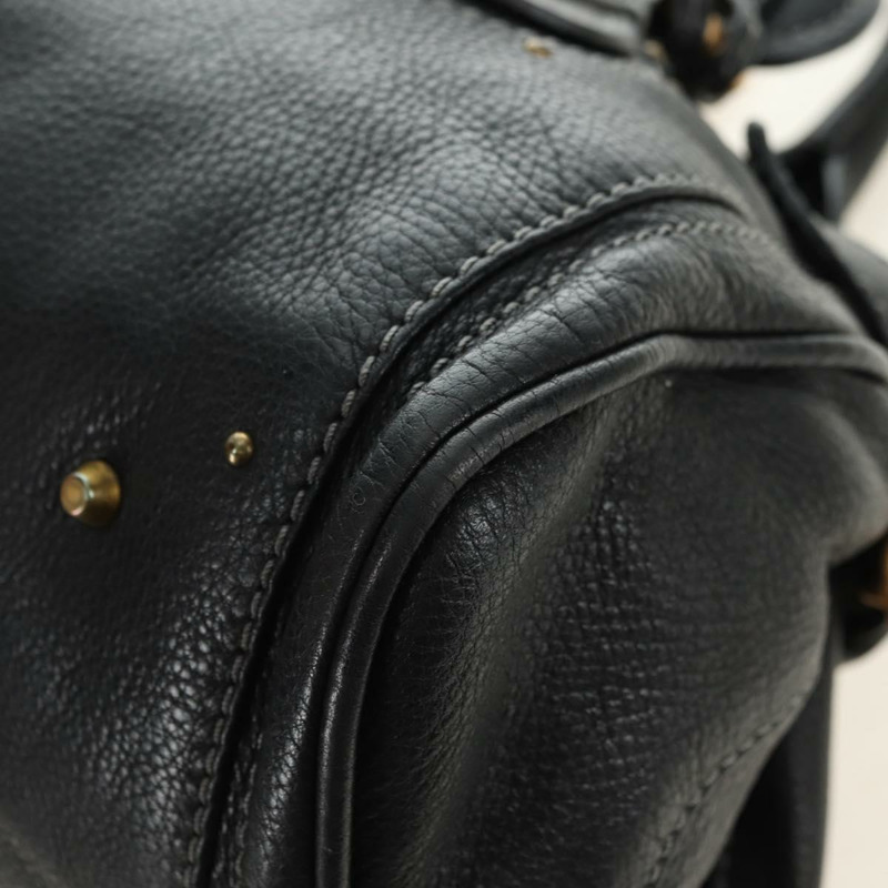 【日本直送】Chloe Paddington 手提包 真皮 黑色 金 銀色 正品 ki6650M-14