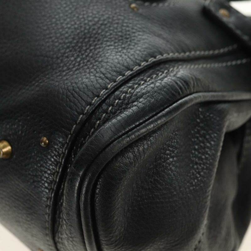 【日本直送】Chloe Paddington 手提包 真皮 黑色 金 銀色 正品 ki6650M-16