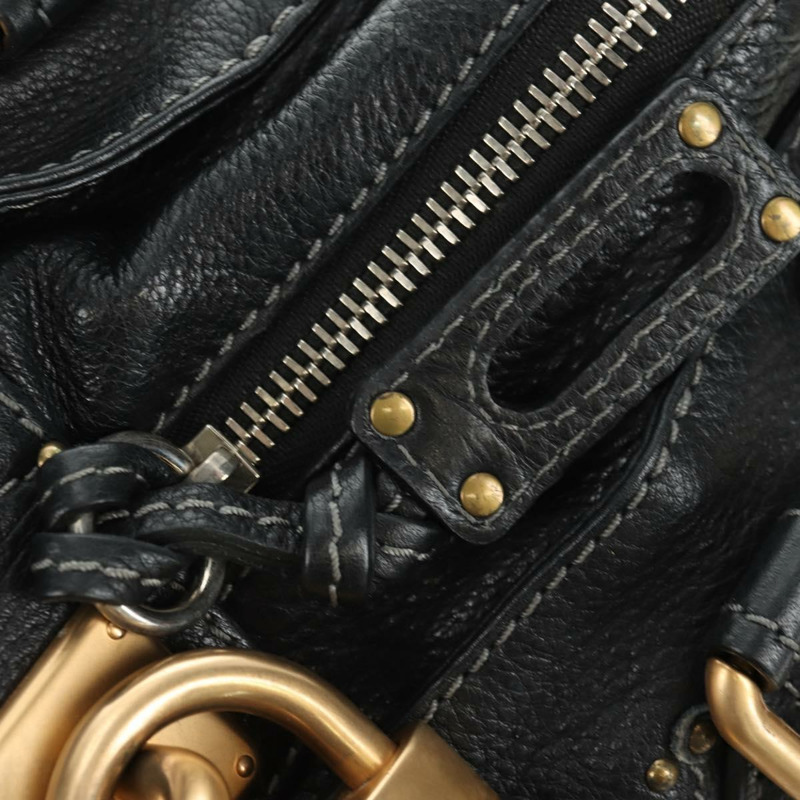 【日本直送】Chloe Paddington 手提包 真皮 黑色 金 銀色 正品 ki6650M-18