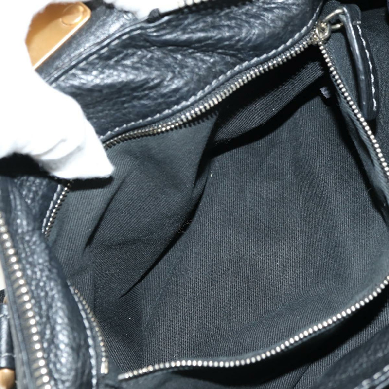 【日本直送】Chloe Paddington 手提包 真皮 黑色 金 銀色 正品 ki6650M-23