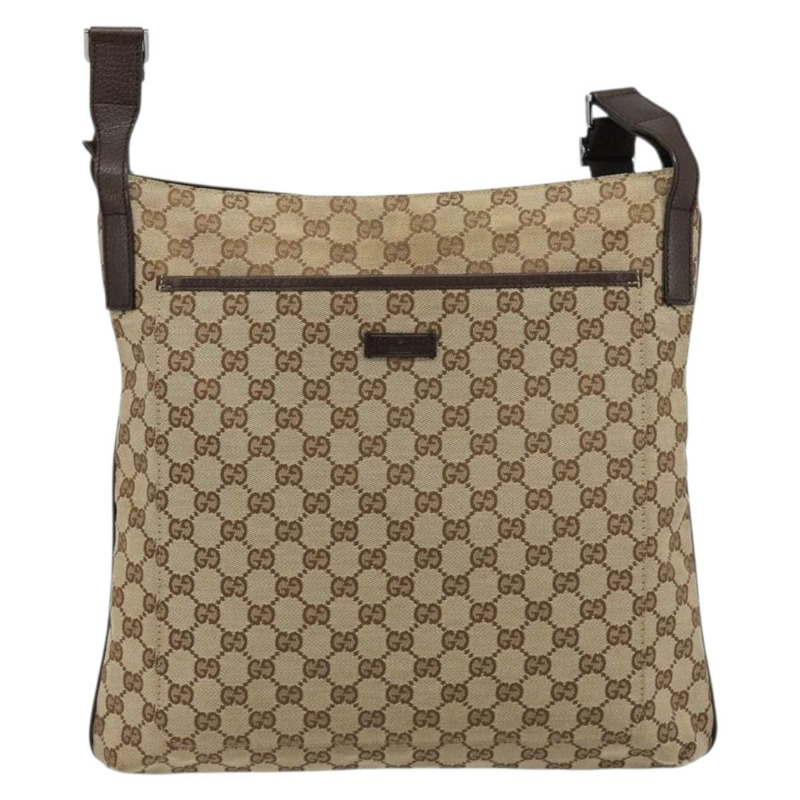 【日本直送】GUCCI GG帆布肩背包 米色 銀色 122791 正品 181573A-12
