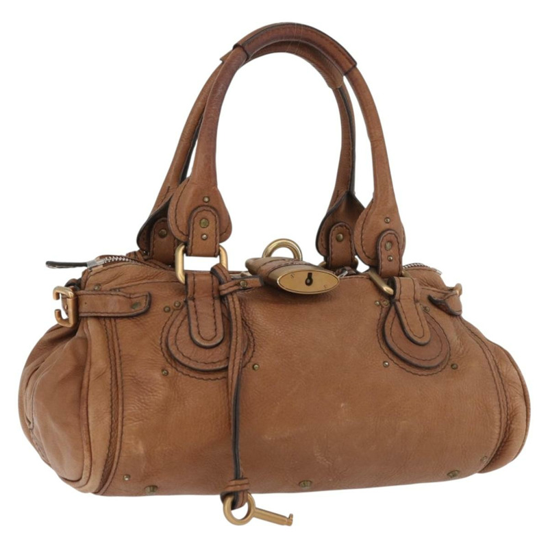 【日本直送】Chloe Paddington 手提包 皮革 棕色 金銀色 正品 BA13024M-0