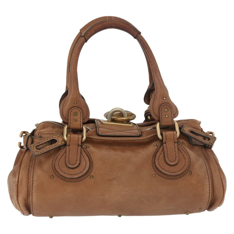 【日本直送】Chloe Paddington 手提包 皮革 棕色 金銀色 正品 BA13024M-1