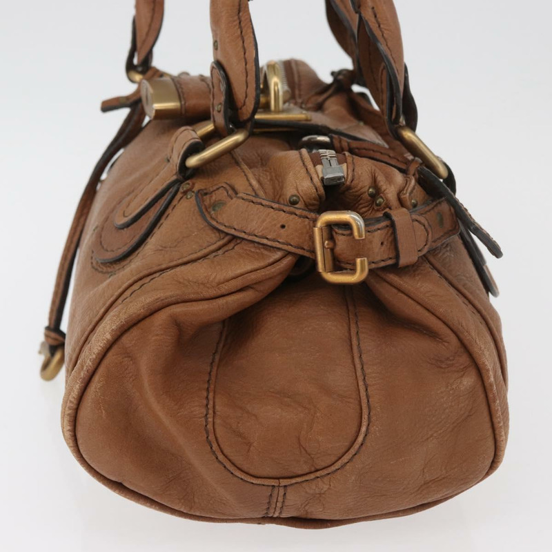 【日本直送】Chloe Paddington 手提包 皮革 棕色 金銀色 正品 BA13024M-2