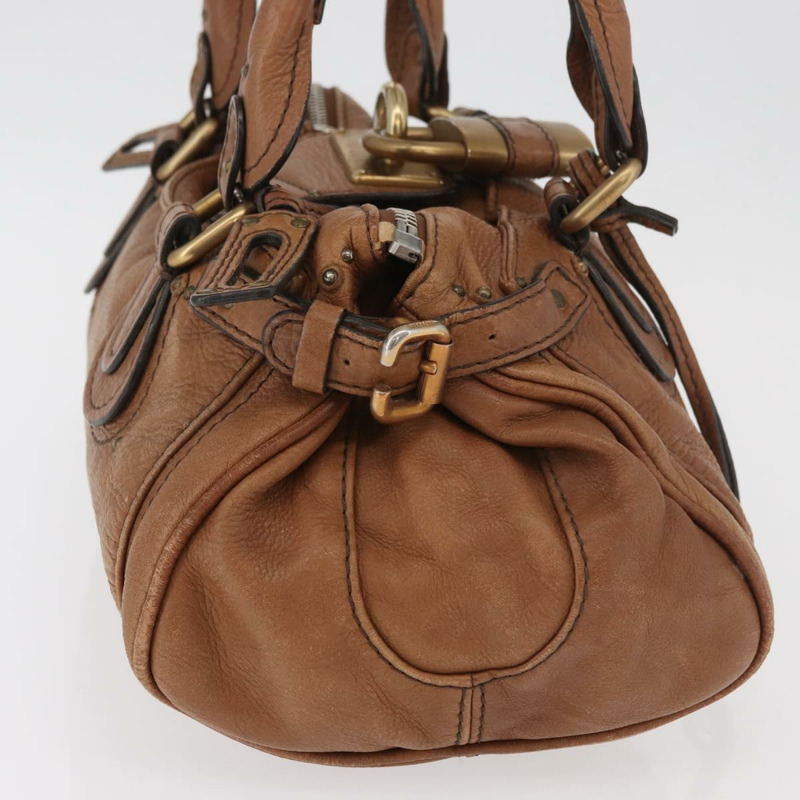 【日本直送】Chloe Paddington 手提包 皮革 棕色 金銀色 正品 BA13024M-3