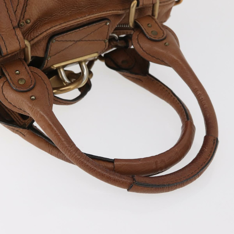 【日本直送】Chloe Paddington 手提包 皮革 棕色 金銀色 正品 BA13024M-6