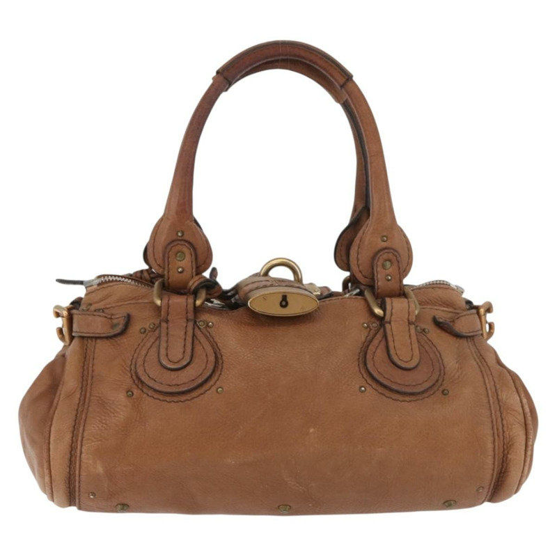 【日本直送】Chloe Paddington 手提包 皮革 棕色 金銀色 正品 BA13024M-12
