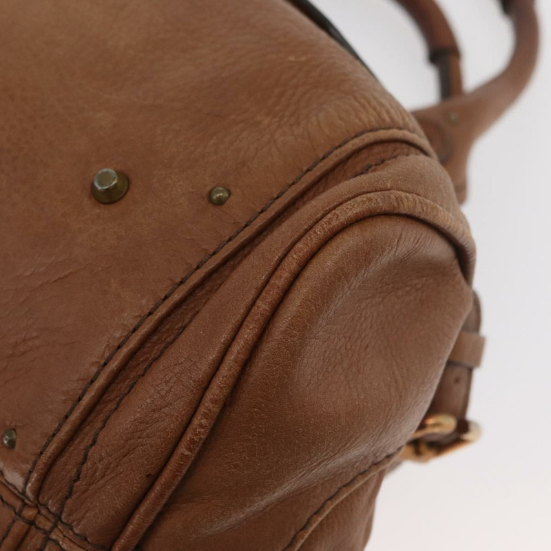【日本直送】Chloe Paddington 手提包 皮革 棕色 金銀色 正品 BA13024M-13