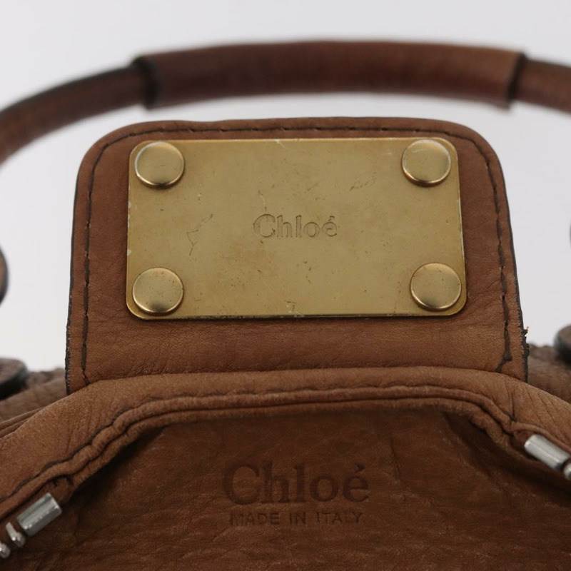 【日本直送】Chloe Paddington 手提包 皮革 棕色 金銀色 正品 BA13024M-19