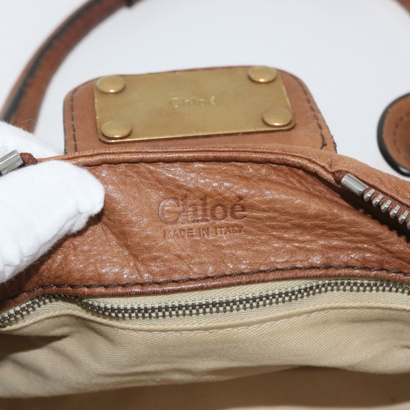 【日本直送】Chloe Paddington 手提包 皮革 棕色 金銀色 正品 BA13024M-20