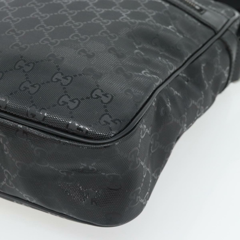 【日本直送】GUCCI GG 經典單肩包 PVC 黑色銀色 201448 正品 am11696V-7