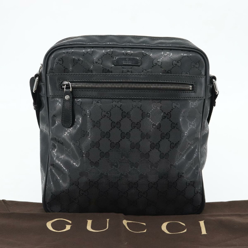 【日本直送】GUCCI GG 經典單肩包 PVC 黑色銀色 201448 正品 am11696V-11