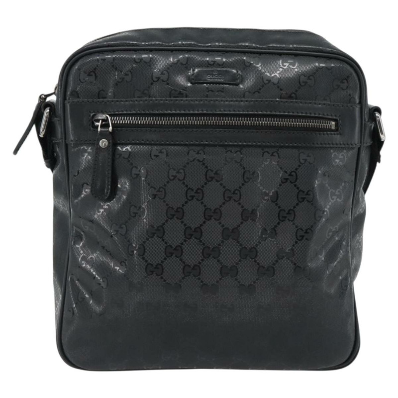 【日本直送】GUCCI GG 經典單肩包 PVC 黑色銀色 201448 正品 am11696V-12