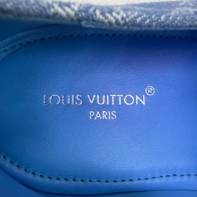 LV Classic Monogram Denim Loafers UK9.5 未使用品-9