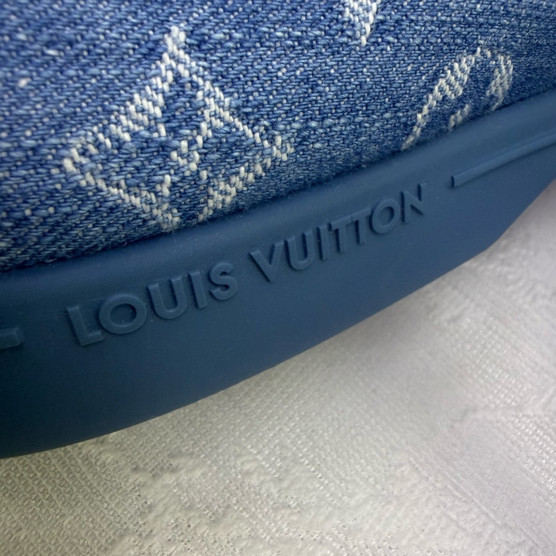 LV Classic Monogram Denim Loafers UK9.5 未使用品-13