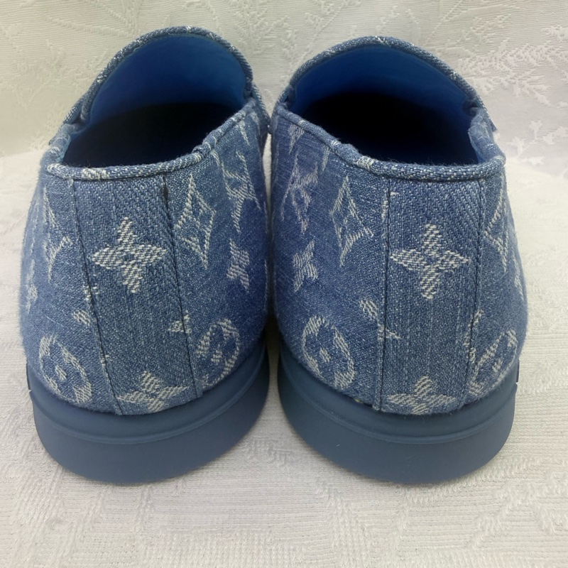 LV Classic Monogram Denim Loafers UK9.5 未使用品-18