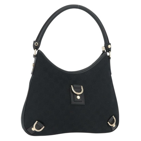 GUCCI Abbey GG帆布單肩包 黑色 金色 130738 正品 yk20411SAV