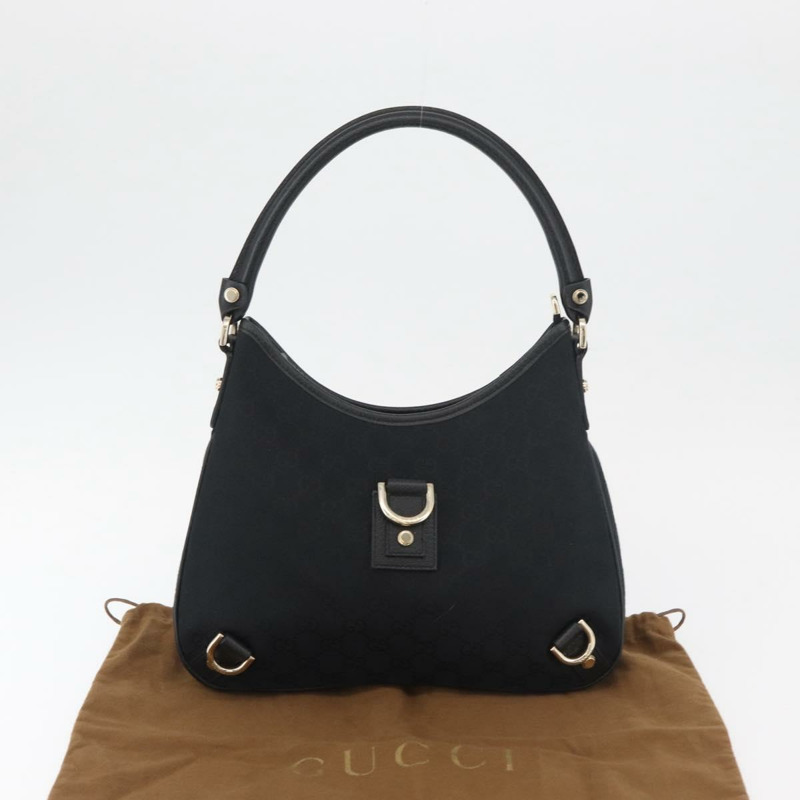 【日本直送】GUCCI Abbey GG帆布單肩包 黑色 金色 130738 正品 yk20411SAV-11
