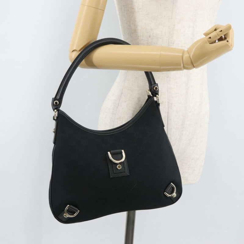 【日本直送】GUCCI Abbey GG帆布單肩包 黑色 金色 130738 正品 yk20411SAV-23