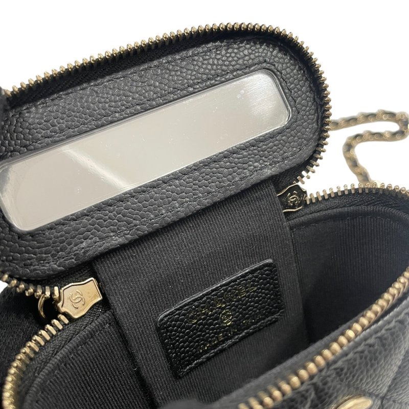 CHANEL 香奈兒 AP2195 迷你盒包 COCO鍊條 荔枝牛皮 黑色 金釦-11