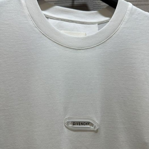 💎Han's house精品服飾💎GIVENCHY 紀梵希 拼接布 LOGO 短T 白 現貨 XS ~ M 原價16800-4