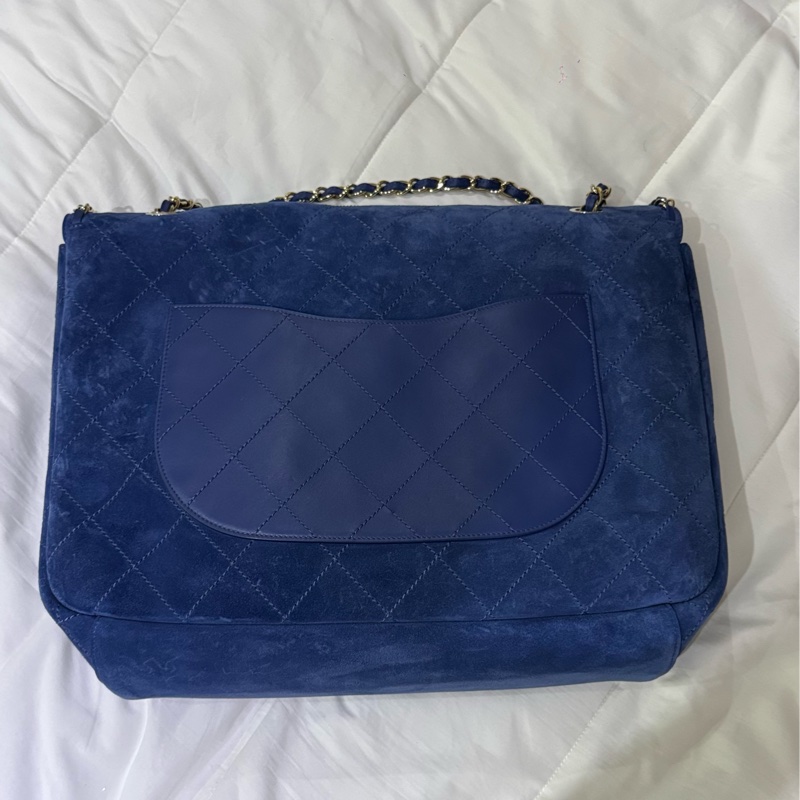 Nigo 權志龍Gd 同款Chanell x Pharrel Williams 菲董聯名限量款 flag bag 藍色麂皮大包近全新-1