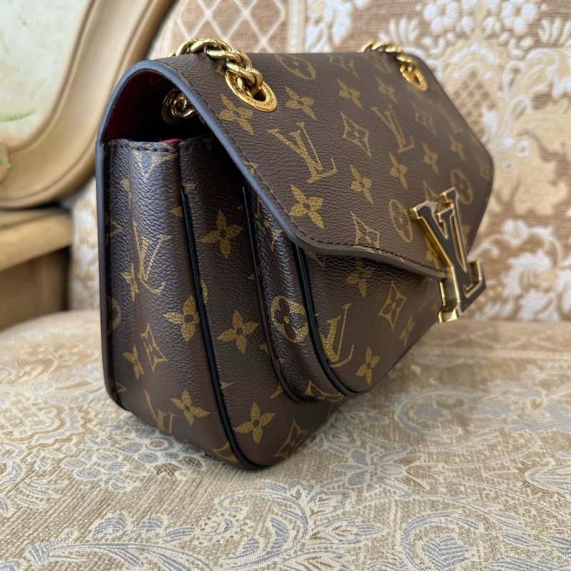 LV 原花金釦Passy MM肩斜背包M45592-2